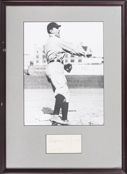 1938 Nap Lajoie Signed Cut Dated 1-25-38 With Photo In 17x23 Framed Display (Beckett)